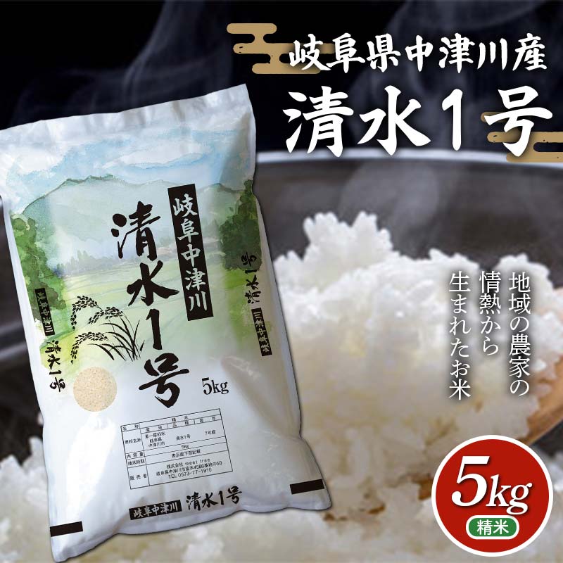 【ふるさと納税】岐阜県中津川産 お米 清水1号 5Kg 米 お米 コメ ごはん ご飯 食品 F4N-2738