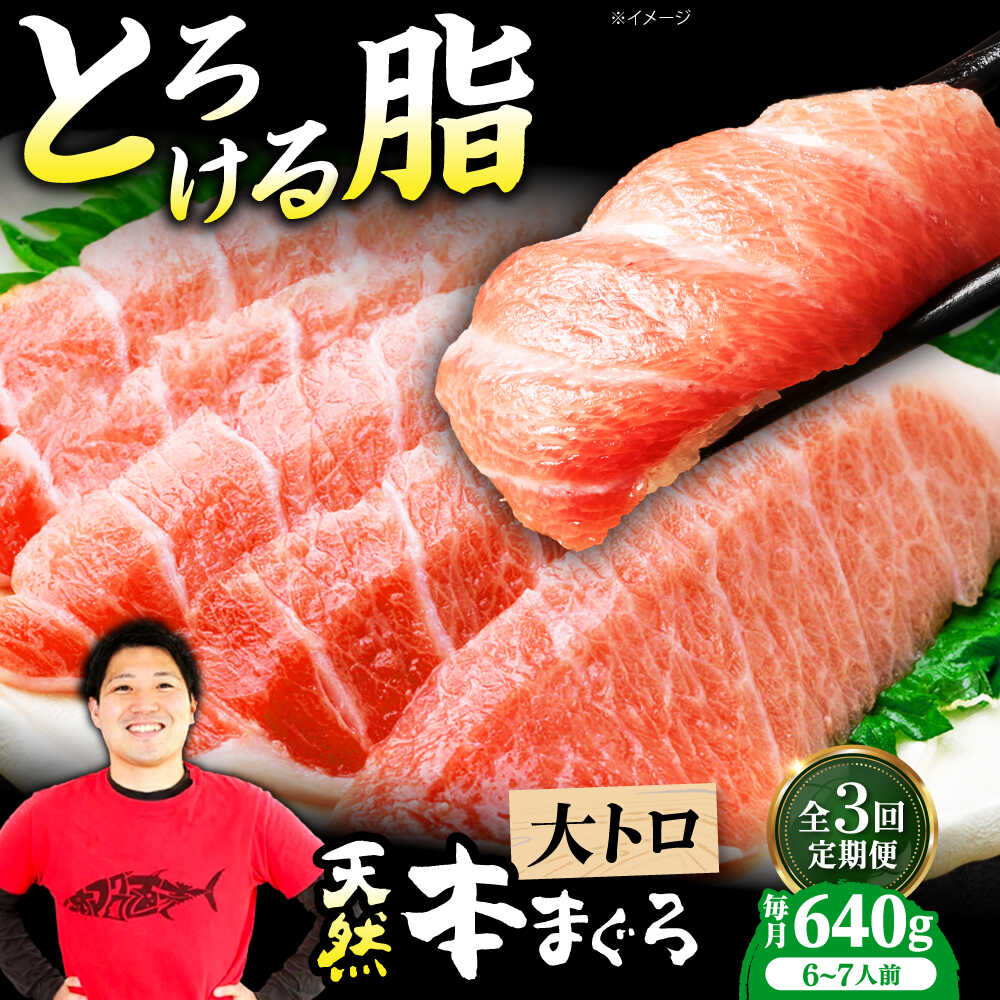 【ふるさと納税】【全3回定期便】極上！たね熟天然本まぐろ大トロ(640g) 天然 マグロ 鮪 大トロ 刺身 魚 魚介 大阪府高槻市/本まぐろ直売所[AOCE025]