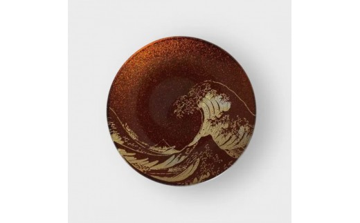 丸小皿 北斎 梨地レッド ［NF262］
