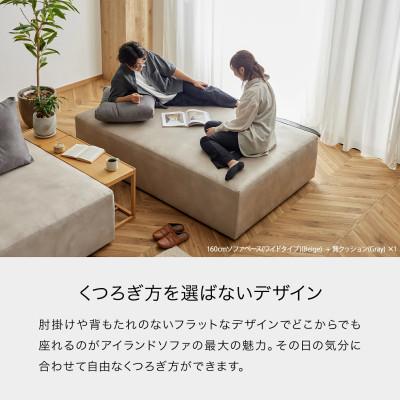 ふるさと納税 大川市 コアガリー 幅160cm ワイドソファ 背クッション2個付き ベージュ 【モーブル/大川家具】 |  | 01