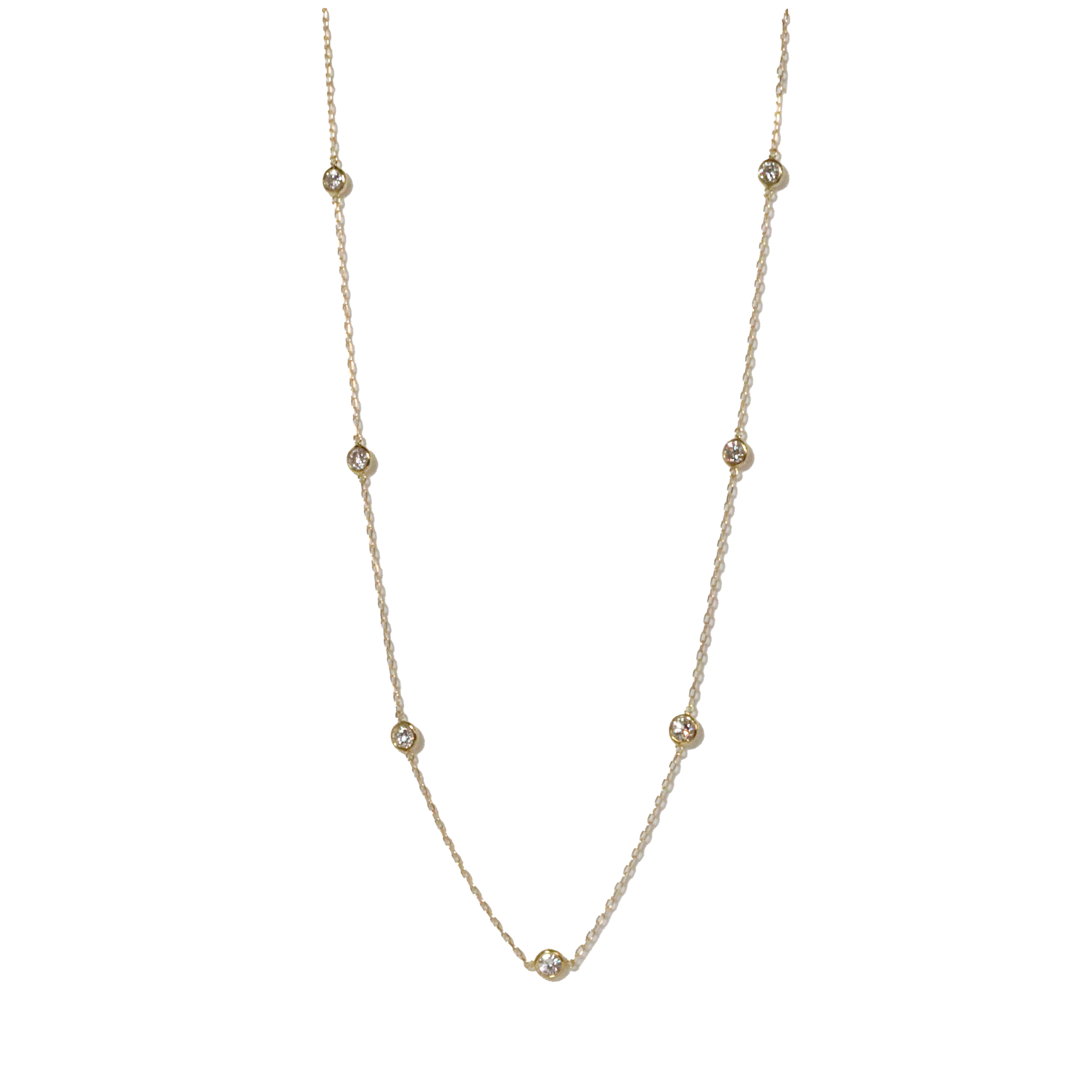 K18　1.00　ダイヤモンドステーションネックレス　BQ203