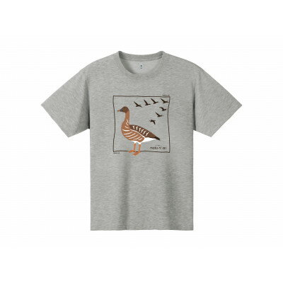 【ふるさと納税】モンベル×小清水町コラボウイックロンTシャツ「ヒシクイ」 ヘザーチャコール　XSサイズ【1725829】