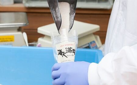 海人の藻塩　スタンドパック（100g）×2パック 5000円 塩 しお 藻塩 も塩 旨味 まろやか 海藻 ホンダワラ チャック付き パック ミネラル 天ぷら 野菜 肉 焼肉 豆腐 家庭用 贈答用 贈答
