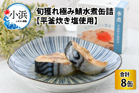 旬獲れ極み鯖水煮缶詰 【平釜炊き塩使用】 8缶 サバ缶 おつまみ 保存食 [A-003060]