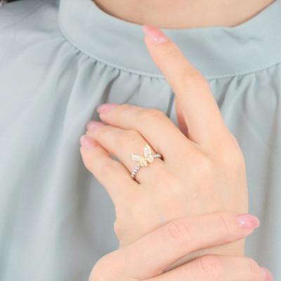 ふるさと納税 山梨県 0.2ct  蝶々　ダイヤリング　R3683DI-C　#7 |  | 02