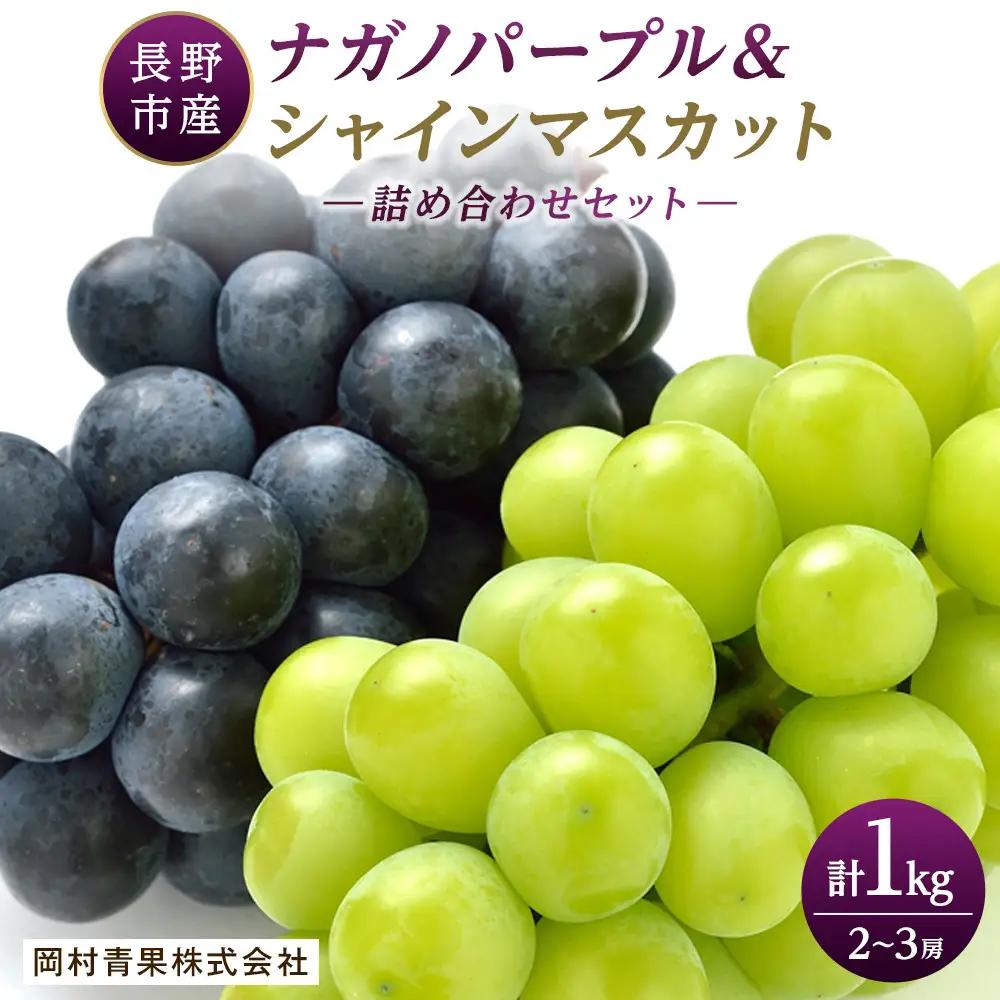 金オ岡村青果株式会社　長野市産 ナガノパープル＆シャインマスカット詰合せ１kg【2026年9月以降出荷分】 | ナガノパープル シャインマスカット 食べ比べ