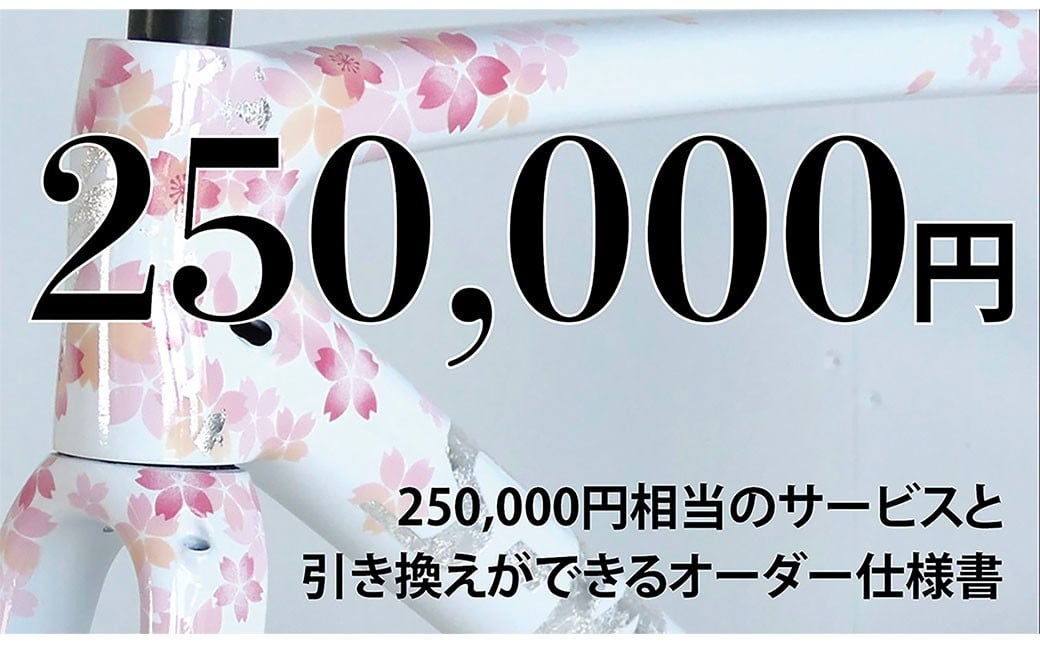 
            カスタムオーダー割引券 Vol7 （25万円相当）カスタム オーダーメイド 自転車 券 ポーツ アウトドア ツーリング
          
