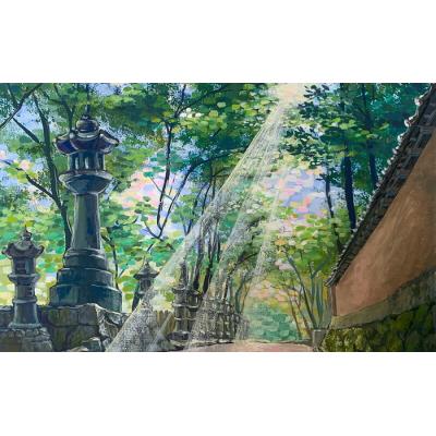 ふるさと納税 三原市 あなたの好きな三原を絵画に「オーダーメイド風景画」F8サイズ [200-004] |  | 01