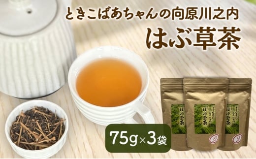 [№5895-0813]ときこばあちゃんの向原川之内 はぶ草茶 75g×3袋 茶葉 お茶 ハブ草茶 ノンカフェイン 国産 無農薬 広島 安芸高田市