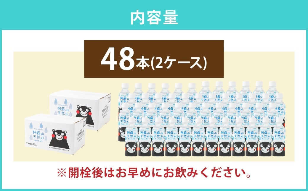 熊本のおいしいお水 阿蘇山天然水 330ml×48本（2ケース）