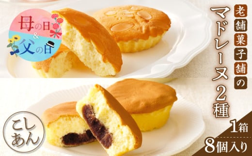【父の日までにお届け】老舗菓子舗のマドレーヌ2種セット(合計8個) 焼き菓子 スイーツ 詰め合わせ 洋菓子_T035-0051-FA
