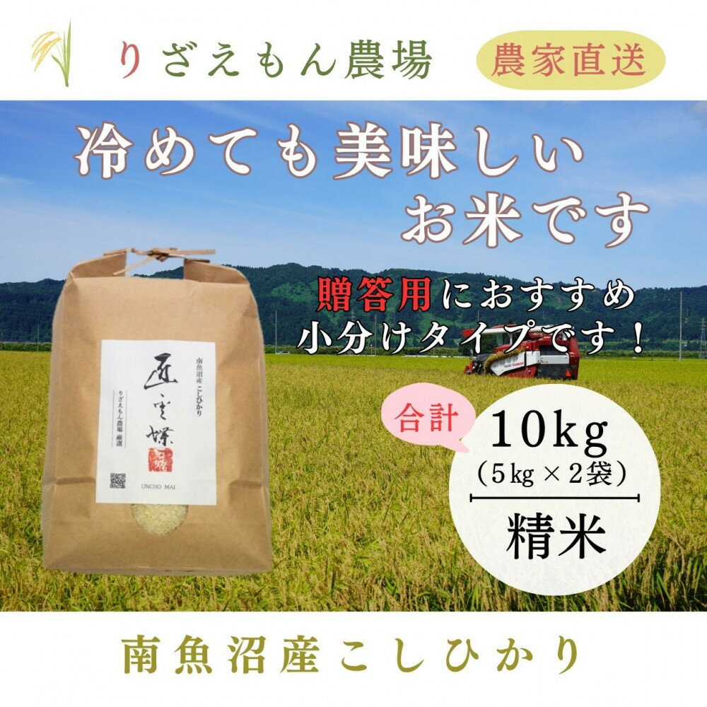 【ふるさと納税】《新米予約受付》白米10kg　令和7年産　南魚沼産こしひかり　魚野川流域　匠 雲蝶(たくみ　うんちょう）＼生産農家直送／【2025年10月上旬より順次発送予定】 | お米 こめ 白米 コシヒカリ 食品 人気 おすすめ 送料無料