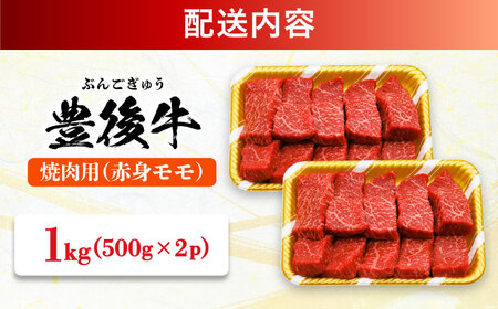 おおいた豊後牛 赤身モモ 焼肉用 1kg(500g×2P) 日田市 / 株式会社MEAT PLUS　牛 うし 黒毛和牛 和牛 豊後牛[AREI020]