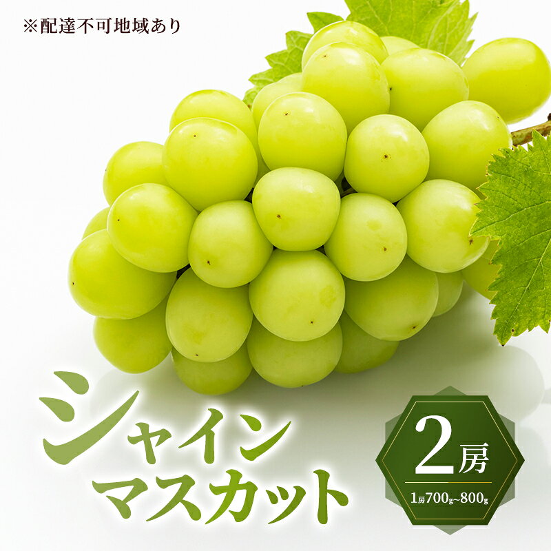 【ふるさと納税】ぶどう 2027年 先行予約 シャイン マスカット 2房 （1房700g〜800g） 大粒 種無し ブドウ 葡萄 岡山県産 国産 フルーツ 果物 ギフト MAKANAファーマーズ 種なし 皮ごと デザート　お届け：2027年9月下旬〜2027年10月下旬