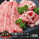 【ふるさと納税】宮崎牛ロースすき焼き＆ロースしゃぶしゃぶ用 合計800g 宮崎牛 牛肉 肉 お肉 ロース 牛ロース すき焼き しゃぶしゃぶ すきしゃぶ 小分け スライス 薄切り 冷凍 おかず 贈答 贈り物 ギフト プレゼント おもてなし グルメ お取り寄せ 宮崎県 宮崎市 送料無料