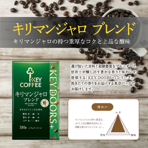 キーコーヒー KEY DOORS+ キリマンジャロ (VP) 180g 24袋 コーヒー 粉 ドリップ セット レギュラーコーヒー 真空パック