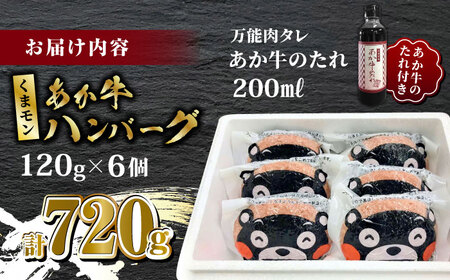 【日本ギフト大賞 熊本賞 受賞】100％ あか牛 ハンバーグ セット 120g×6個【有限会社 三協畜産】 九州産 国産 赤身 赤牛 褐牛 あかうし 褐毛和種 [ZEB036]