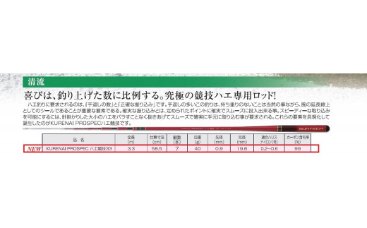 
【日本製・渓流竿】KURENAI PROSPEC ハエ競技 33（77-6）
