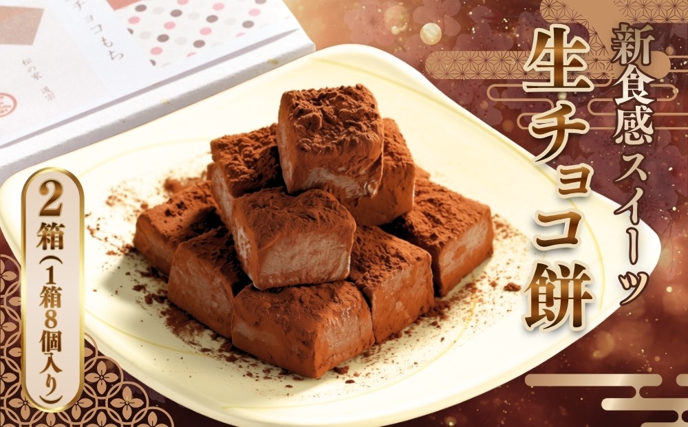 新感覚スイーツ「生チョコ餅」2箱（1箱：8個入り）