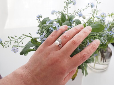 【ANNEREGARD】Pt Pearl Ring エンゲージリング