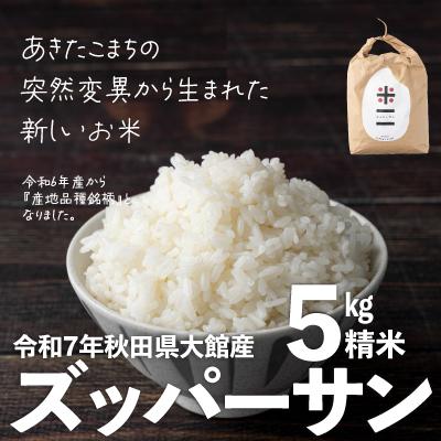 ふるさと納税 大館市 【令和7年産】ズッパーサン精米5kg(5kg×1袋)