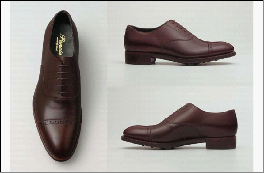 革靴 パンチドキャップトゥオックスフォード（ハンドソーンウェルテッド製法／博多製造）サイズ：25.5cm