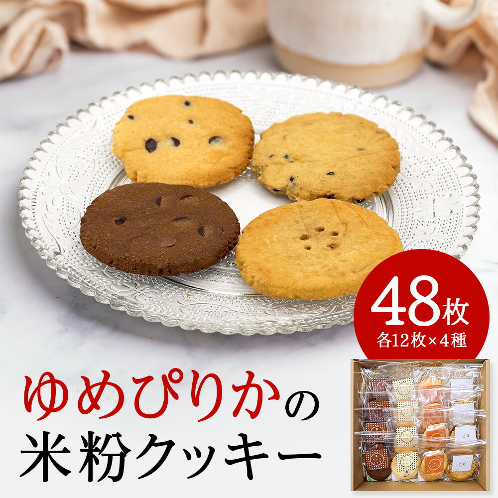 【ふるさと納税】米粉クッキーの詰め合わせ 48枚入り（各12枚×4種）クッキー お菓子 スイーツ ゆめぴりか 米粉 手作り チョコ ごま キャラメル 塩 食べ比べ ふるさと納税 北海道 東神楽