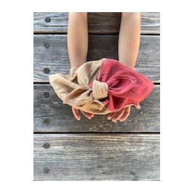 ふるさと納税 天理市 草木染めのあずま袋(小)茜