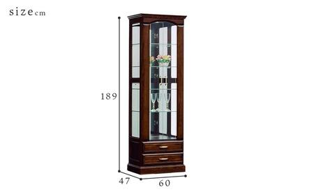 【開梱設置】バーボン60（H）コレクションボード（幅60cm×奥行47cm×高さ189cｍ）| コレクションケース ガラス 飾り棚 コレクションラック 完成品 ショーケース 大型 フィギュア ケース 