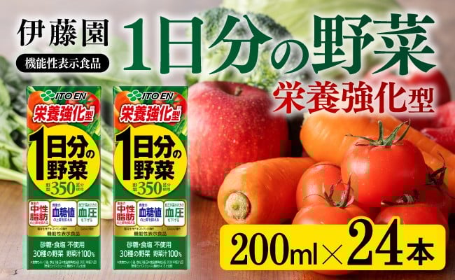 
            伊藤園 機能性1日分の野菜栄養強化型（紙パック）200ml×24本 【伊藤園 飲料類 野菜ジュース 野菜 ミックスジュース 飲みもの】
          