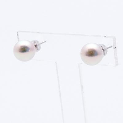 ふるさと納税 長崎市 あこや真珠(約8.5mm珠)ピアス/K14ホワイトゴールド |  | 01