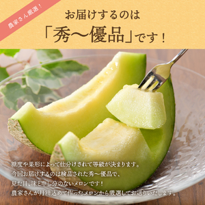 【2025年7月後半発送】青森のメロン約8kg青肉4～6玉秀～優
