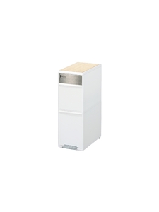 分別スイングステーションワイドウッドトップ２段 ＢＷＰ－１１ＢＳWT ホワイト ゴミ箱【like077】
