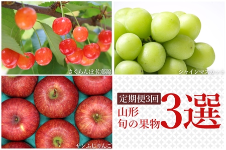 【2026年発送】【定期便3回】山形旬の果物3選（佐藤錦/シャインマスカット/りんご）_H237(R8)