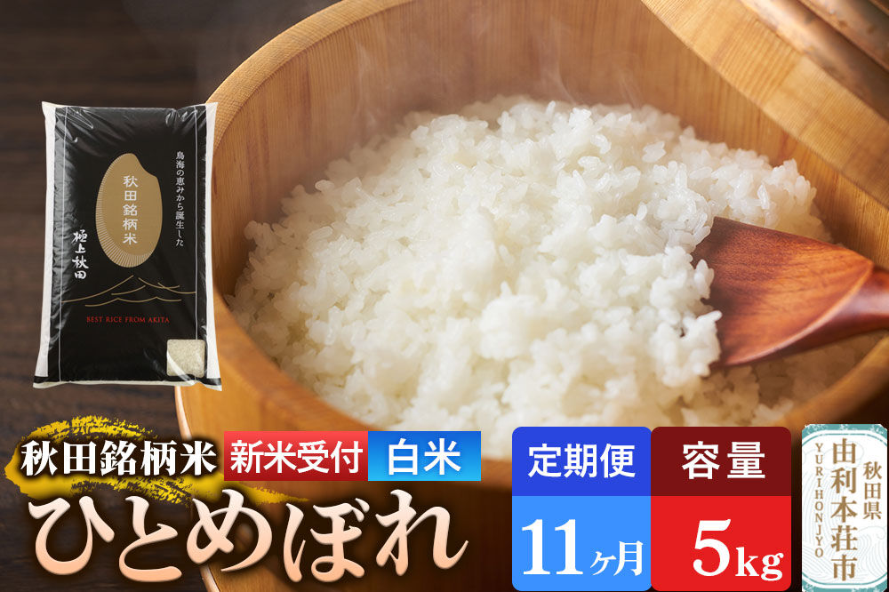 《令和8年産 新米受付》《定期便11ヶ月》【白米】極上秋田銘柄米 ひとめぼれ 5kg [新米受付 米 お米 こめ 白米 精米 ひとめぼれ ブランド米 銘柄米 食卓 おにぎり 秋田県産 秋田県 由利本荘市]