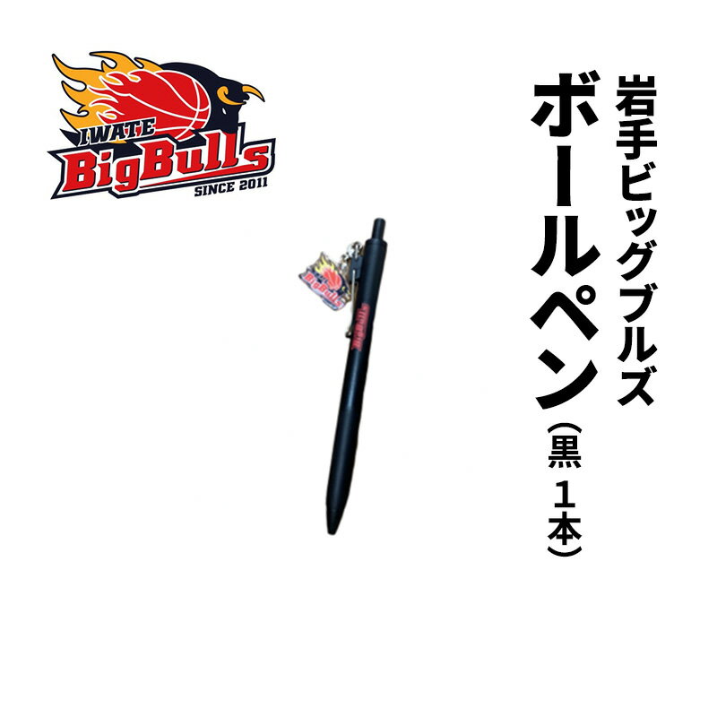 【ふるさと納税】【岩手ビッグブルズ】ボールペン（黒1本）　 雑貨 文房具 筆記用具 黒色ボールペン