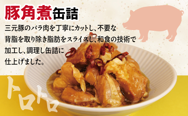 豚角煮缶詰 6缶セット【三元豚 豚バラ肉 おかず おつまみ 防災 備蓄 非常食】 010B1818_イメージ2