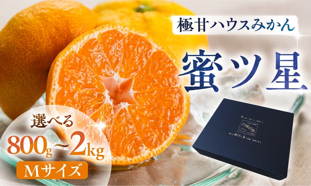 
            ≪今届く！≫ 濃厚ハウスみかん『蜜ツ星』秀品 Mサイズ 【選べる 800g~2kg】 マルカワ園芸
          