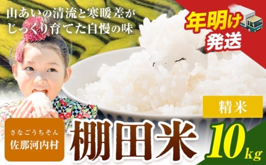 《年明け出荷対応》清流と寒暖差が生む村自慢の棚田米 精米 10kg《1月中旬-2月下旬》徳島県 佐那河内村 お米 米 白米 送料無料