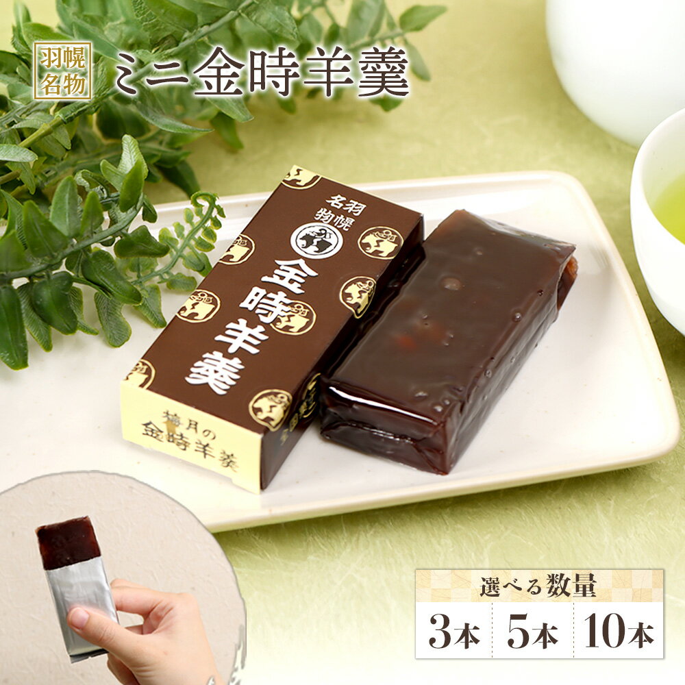 【ふるさと納税】羽幌名物 ミニ金時羊羹3～10本入 | 金時 羊羹 計3～10本 老舗 梅月 ようかん 和菓子 全国菓子博覧会 金賞受賞 小豆 あずき スイーツ グルメ ご当地 取り寄せ お土産 北海道 羽幌町 羽幌