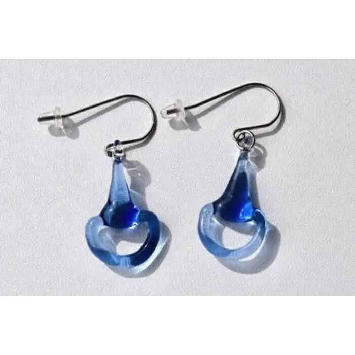 ハーフビットピアス BLUE(イヤリングに変更可) | ピアス アクセサリー