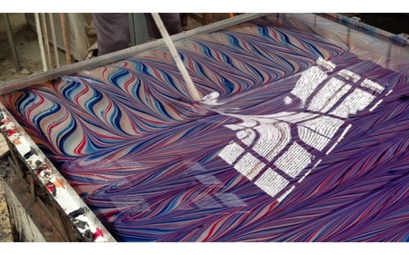 墨流し染 シルク ネクタイ (01緑泡柄) / 一点物 絹 現代風 アート サテン織 贈り物 上品 染美堂 奈良県 葛城市【snbd011】