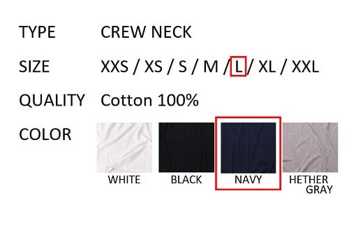 【Lサイズ】 EIJI T−SHIRT クルーネック ネイビー _SM15-5 ｜ 服 Tシャツ ティーシャツ 国産 日本製 大阪府 阪南市