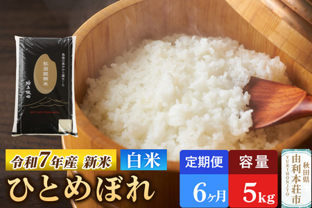 《定期便6ヶ月》令和7年産 【白米】極上秋田銘柄米 ひとめぼれ 5kg 【2025年10月下旬出荷予定】