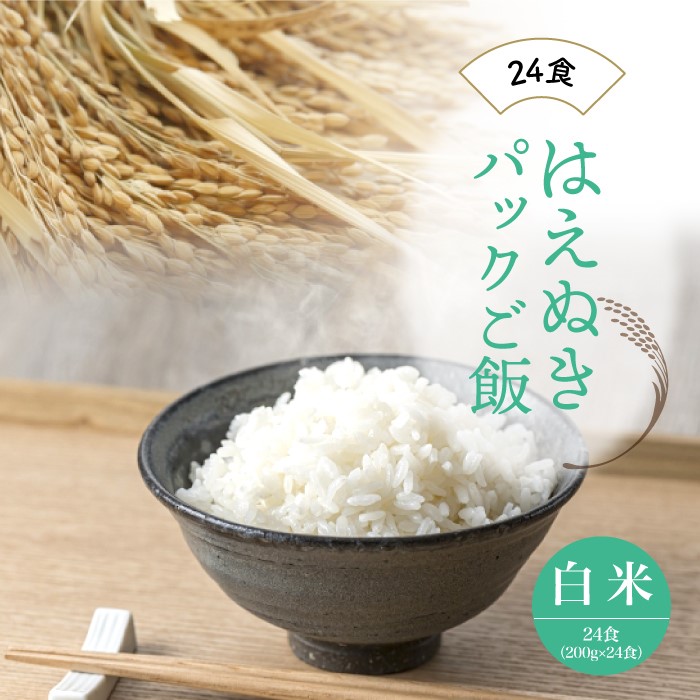 鮭川村自慢のお米！はえぬき　パックご飯　24食（200g×24食入）