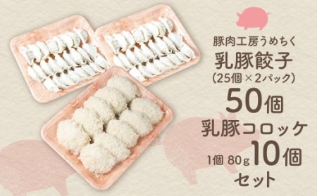 M04-11 乳豚 餃子50個＆コロッケ10個セット