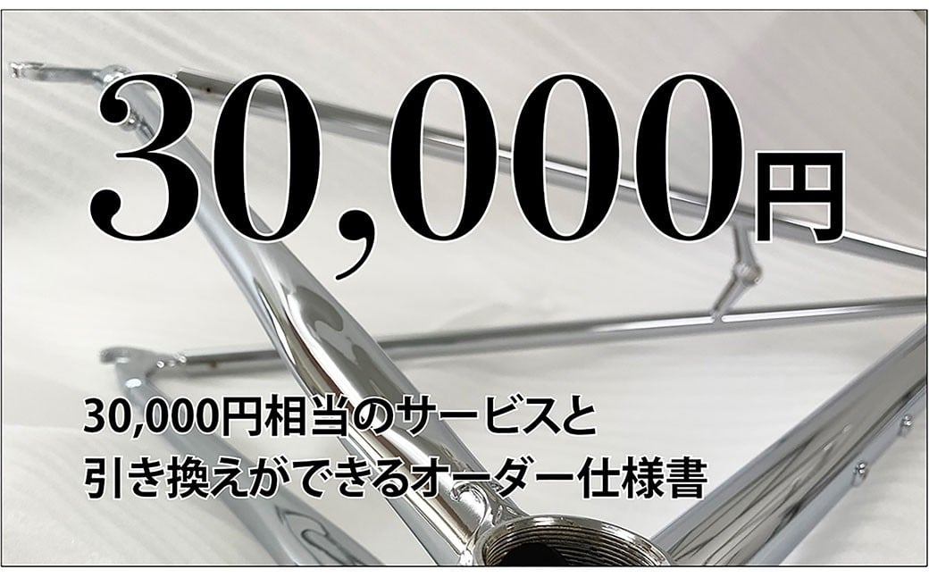 
            カスタムオーダー割引券 Vol2 （3万円相当）カスタム オーダーメイド 自転車 券 ポーツ アウトドア ツーリング
          