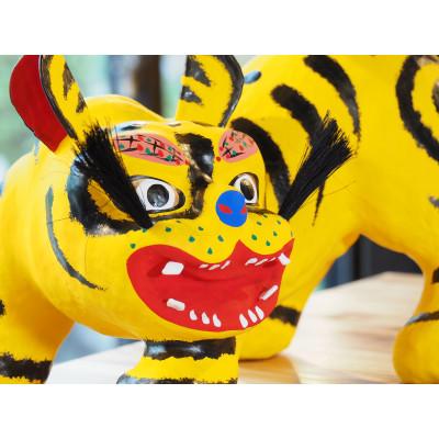 ふるさと納税 郡山市 【ふるさと納税】腰高とら(こしだかとら)Sサイズ 一升マス入 伝統工芸品 張り子 干支 寅年 |  | 02