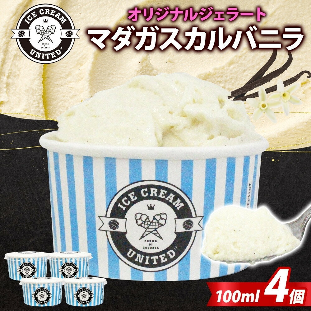 【ふるさと納税】【 ICE CREAM UNITED 】マダガスカルバニラ 100ml × 4個 バニラ 濃厚 ジェラート 砂糖 アイス コク 濃厚 冷凍 冷凍庫 氷 イタリア デザート アイスクリームユナイテッド 大阪府 堺市