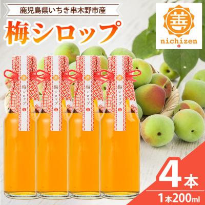 ふるさと納税 いちき串木野市 <数量限定>いちき串木野市産 梅シロップ 800ml(200ml×4本)南高梅